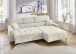 Wohnlandschaft >Stanislaw< elektr. Sitztiefenverstellung, Cord beige - 256x100x180cm (BxHxT)