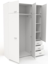 Jugendzimmer-Set >Sleep 41< 4-teilig, Bett, Schübe, Kleiderschrank, Kommode, in Weiß