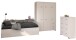 Jugendzimmer-Set >Sleep 41< 4-teilig, Bett, Schübe, Kleiderschrank, Kommode, in Weiß