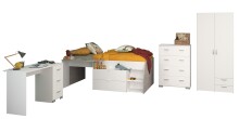 Jugendzimmer-Set >Milky 11< 4-teilig, Bett,...