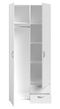 Jugendzimmer-Set >Milky 11< 4-teilig, Bett, Kleiderschrank, Kommode, Schreibtisch, in Weiss / Grey