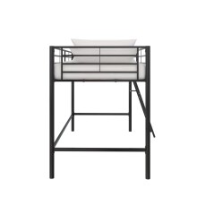 Hochbett >Tore< in Schwarz, Metall - 207x129x130cm (BxHxT)