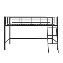Hochbett >Tore< in Schwarz, Metall - 207x129x130cm (BxHxT)