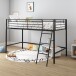 Hochbett >Tore< in Schwarz, Metall - 207x129x130cm (BxHxT)