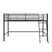 Hochbett >Tore< in Schwarz, Metall - 207x129x130cm (BxHxT)