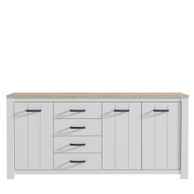Kommode >ELARA< in Weiss Matt/ Bianco Eiche -...