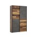 Kleiderschrank >OZZULA< Old – Wood Vintage  / Betonoptik grau - 120x190,5x41,6cm (B/H/T)