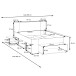 Stauraumbett >Bob< in Betonoptik Lichtgrau / Weiss  - 203,6x86x143,4cm (BxHxT)
