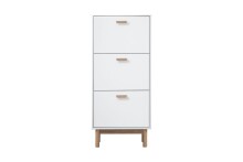 Schuhschrank >Orvar< in Weiß - 58x131x25cm (BxHxT)