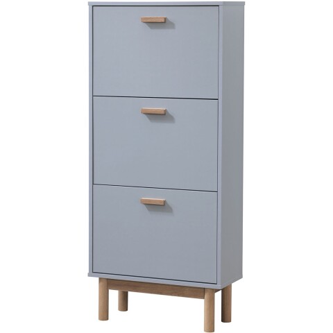Schuhschrank >Orvar< in Grau - 58x131x25cm (BxHxT)