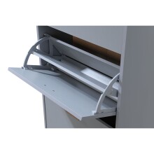 Schuhschrank >Orvar< in Grau - 58x131x25cm (BxHxT)