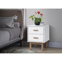 Nachtkommode >Orvar< in Weiß - 40x55x44cm...