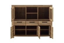 Highboard >SILIAS< in Wildeiche geölt, Wildeiche teilmassiv - 172x140x45 (BxHxT)