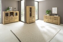 Highboard >SILIAS< in Wildeiche geölt, Wildeiche teilmassiv - 172x140x45 (BxHxT)