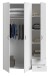 Kleiderschrank >Parisot Daily 2< 3 Türen, 2 Schübe, in Weiss - 120x185x51cm (BxHxT)