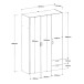 Kleiderschrank >Parisot Daily 2< 3 Türen, 2 Schübe, in Weiss - 120x185x51cm (BxHxT)