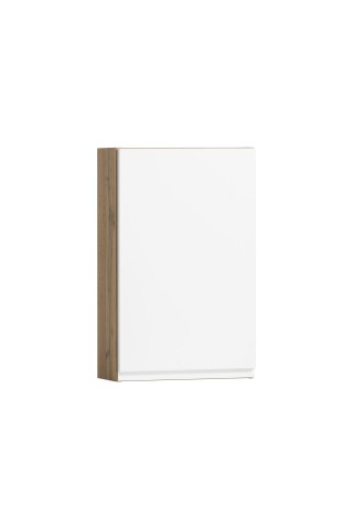 Hängeschrank >Paris< in weiß, Wotaneiche, MDF - 40x64x20cm (BxHxT)
