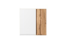 Hängeschrank >Paris< in weiß, Wotaneiche, MDF - 65x64x20cm (BxHxT)