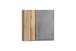 Hängeschrank >Paris< in betongrau, wotaneiche, MDF - 65x64x20cm (BxHxT)