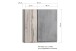 Hängeschrank >Paris< in betongrau, wotaneiche, MDF - 65x64x20cm (BxHxT)