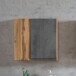 Hängeschrank >Paris< in betongrau, wotaneiche, MDF - 65x64x20cm (BxHxT)