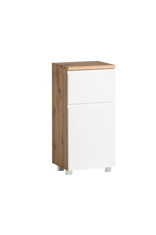 Unterschrank >Paris< in weiß, wotaneiche, MDF - 40x79x35cm (BxHxT)
