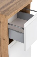 Unterschrank >Paris< in weiß, wotaneiche, MDF - 40x79x35cm (BxHxT)