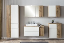 Unterschrank >Paris< in weiß, wotaneiche, MDF - 65x79x35cm (BxHxT)