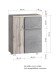 Unterschrank >Paris< in grau/Wotaneiche, MDF - 65x79x35cm (BxHxT)