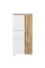 Midischrank >Paris< in weiß/ Wotaneiche, MDF - 65x130x35cm (BxHxT)