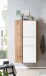 Midischrank >Paris< in weiß/ Wotaneiche, MDF - 65x130x35cm (BxHxT)
