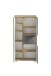 Midischrank >Paris< in Betongrau/ Wotaneiche, MDF - 65x130x35cm (BxHxT)