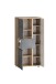 Midischrank >Paris< in Betongrau/ Wotaneiche, MDF - 65x130x35cm (BxHxT)