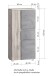 Midischrank >Paris< in Betongrau/ Wotaneiche, MDF - 65x130x35cm (BxHxT)
