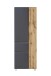 Seitenschrank >Paris< in grau / Wotaneiche, MDF - 65x180x35cm (BxHxT)