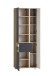 Seitenschrank >Paris< in grau / Wotaneiche, MDF - 65x180x35cm (BxHxT)