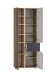 Seitenschrank >Paris< in grau / Wotaneiche, MDF - 65x180x35cm (BxHxT)