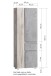 Seitenschrank >Paris< in grau / Wotaneiche, MDF - 65x180x35cm (BxHxT)