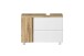 Waschbeckenunterschrank >Paris< in weiß, Wotaneiche, MDF - 85x54x35cm (BxHxT)