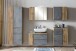 Waschbeckenunterschrank >Paris< in Betongrau, Wotaneiche, MDF - 85x54x35 (BxHxT)