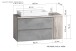 Waschtisch >Paris< in grau, Wotaneiche, MDF - 105x65,5x47cm (BxHxT)