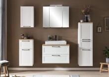 Unterschrank >Lyon< in weiß, Wotaneiche, MDF - 40x79x35cm (BxHxT)