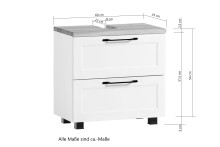 Waschbeckenunterschrank >Lyon< in Wotaneiche, Kaschmir, MDF - 60x54x35cm (BxHxT)