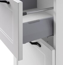 Midischrank >Lyon< in weiß, Wotaneiche, MDF - 40x130x35cm (BxHxT)