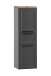 Midischrank >Lyon< in grau, Wotaneiche, MDF - 40x130x35cm (BxHxT)