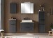 Midischrank >Lyon< in grau, Wotaneiche, MDF - 40x130x35cm (BxHxT)