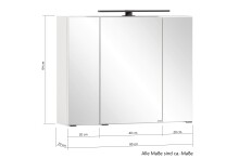 Spiegelschrank >Lyon< in Wotaneiche - 80x64x20cm (BxHxT)