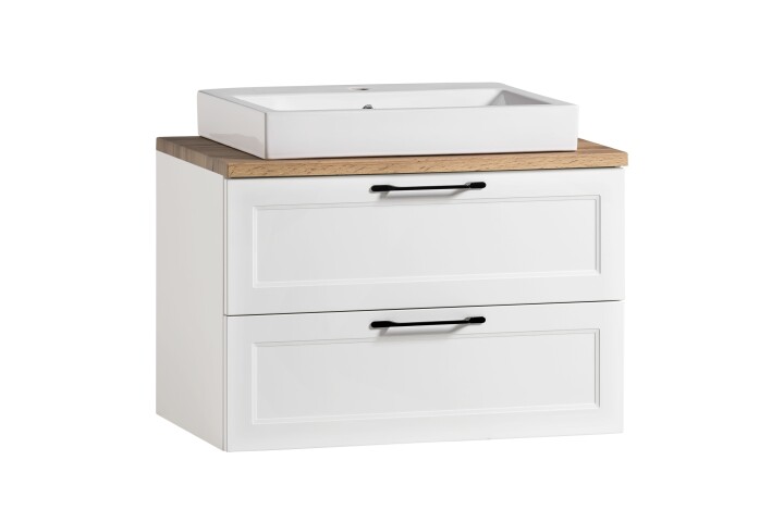 Waschtisch >Lyon< in weiß, MDF - 80x63x47cm (BxHxT)