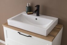Waschtisch >Lyon< in weiß, MDF - 80x63x47cm (BxHxT)