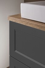 Waschtisch >Lyon< in grau, Wotaneiche, MDF - 80x63x47cm (BxHxT)